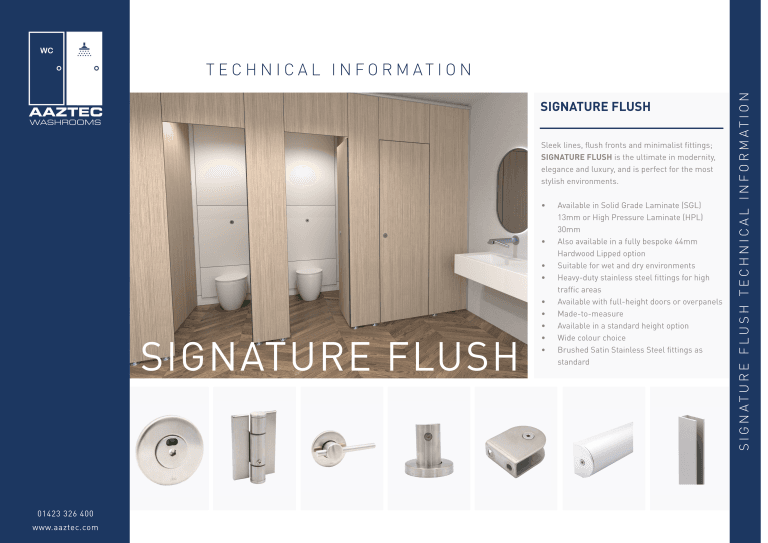 Signature Flush Datasheet Front Page